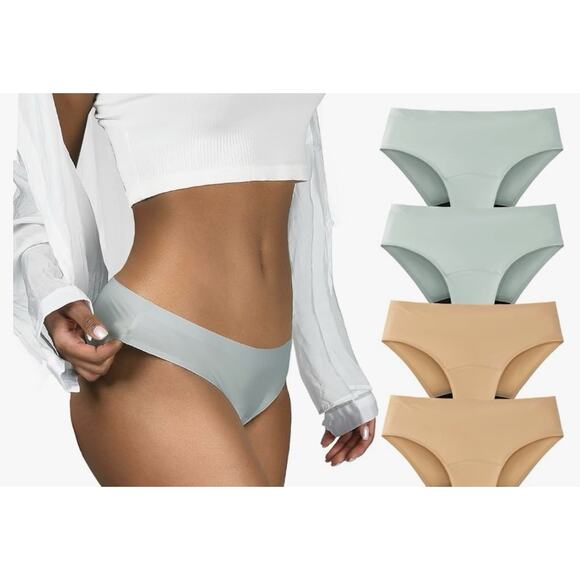 Period Underwear For Women Seamless Bikini Regular Absorbency Leakproof 4pcs-2XL - Picture 12 of 16